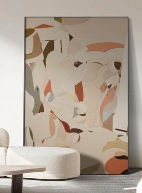 北装欧奶油风客厅饰画UGV抽艺象术餐厅墙面壁画挂高级感玄关走廊