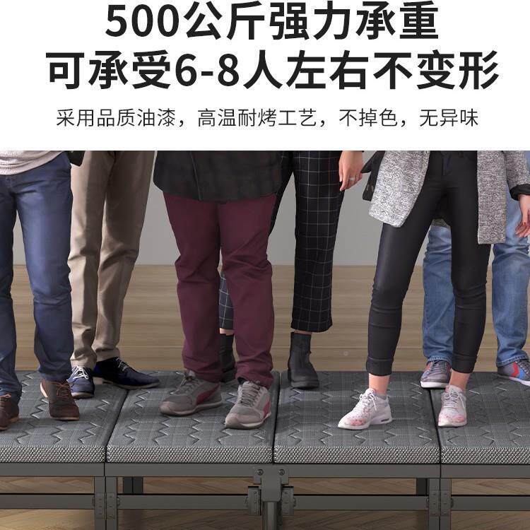 折叠成人铁家用单人床便携出可收缩一床米两折床-0二租屋结实耐用硬板架床