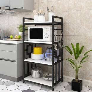 厨房储置物架地波炉架带柜门多层烤箱65614144落架碗柜调料收微纳