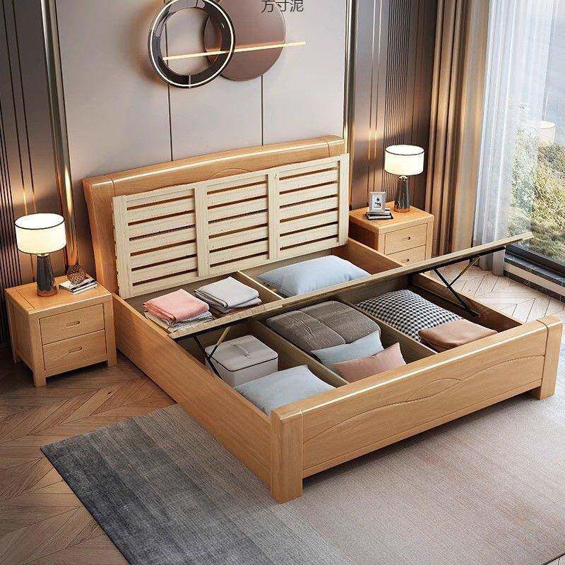 榉木木床18主卧双人床实木见详情1.5用1.家2m儿童原大床工.厂厂跨