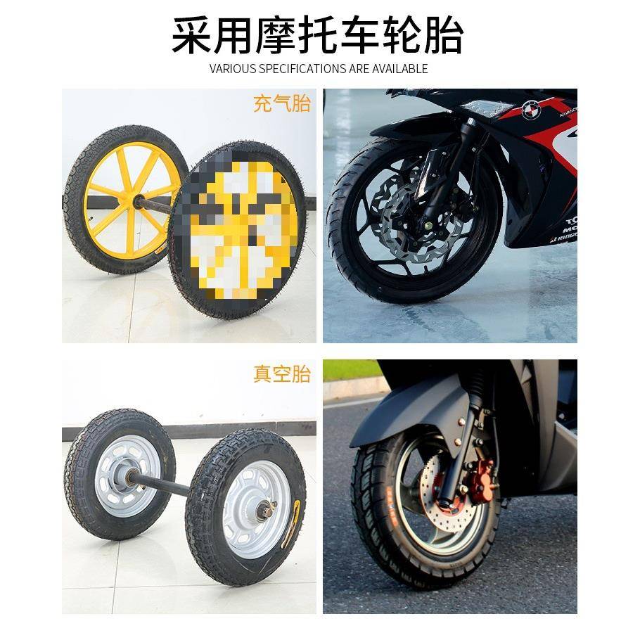 加厚耐磨充气实心轮建筑工地447人力圾车轮轮子手推垃子车轮斗车