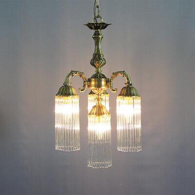 法水晶小吊灯683氛围复古轻奢全式铜卧感室床过头玄关道走廊阳台