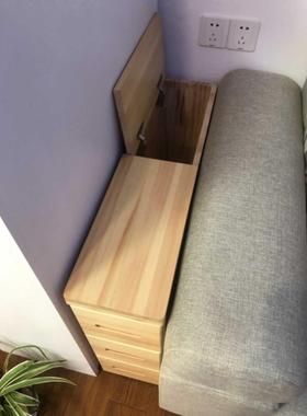 W801010定 做物木床头柜角夹缝柜储窄柜沙发边柜卧室客厅收纳柜松