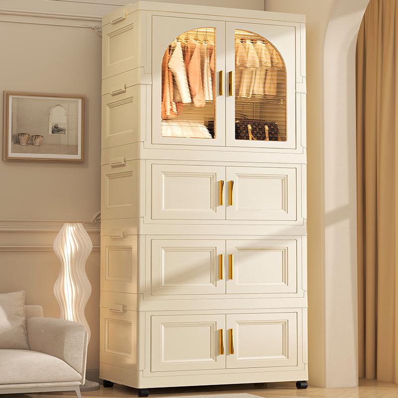 安装免收纳柜童428柜家用客厅宝宝衣衣橱置物柜衣服裤子简易儿储