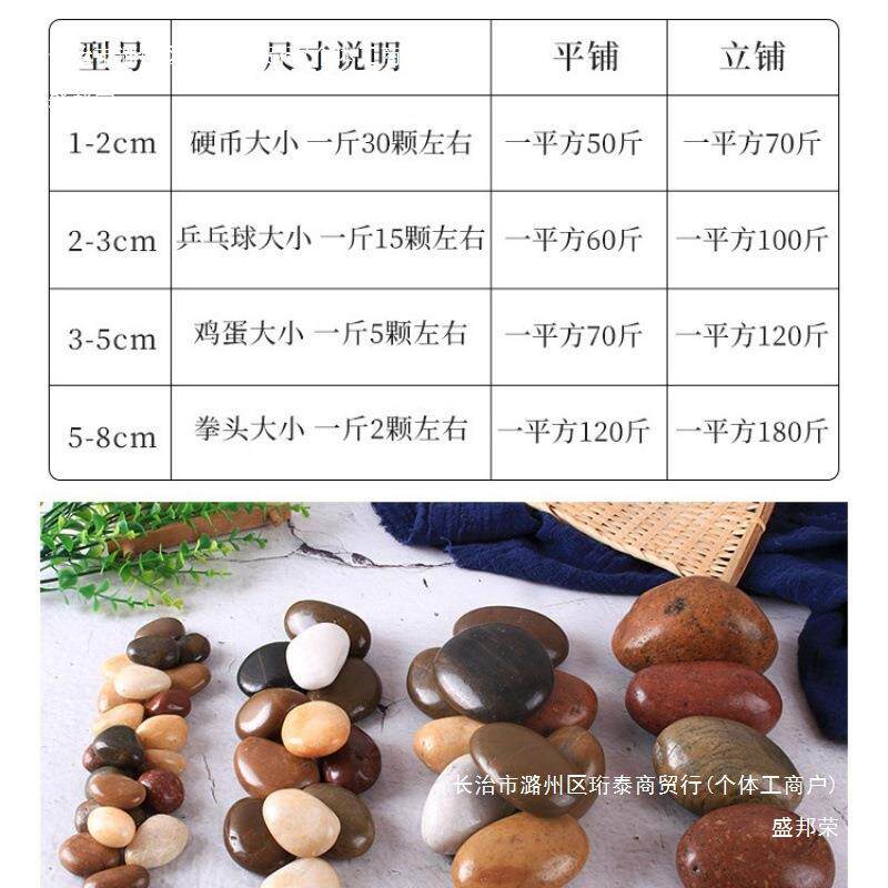 彩色地铺路石庭院原花园造景铺天922然雨花石白色黑色中国