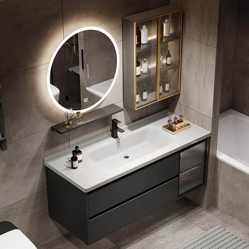 新款间浴室柜陶瓷现一体盆代卫轻奢生洗漱台洗手池洗面483脸盆柜