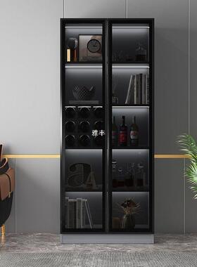 轻奢酒柜靠墙储约物柜柜现代简餐边柜家用边玻璃MFS门展柜示客厅