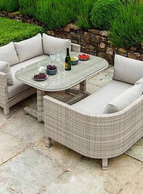 户外阳台藤编外外沙发茶组合室花园露几NKC台美人榻桌椅户休闲