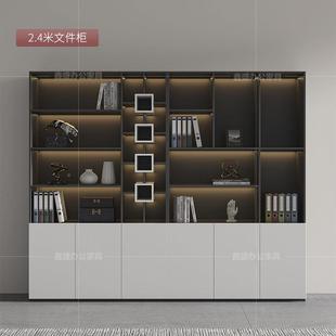 办公室文景件柜办时尚 储物简柜现代约公桌背柜子咨询档案柜展示玻