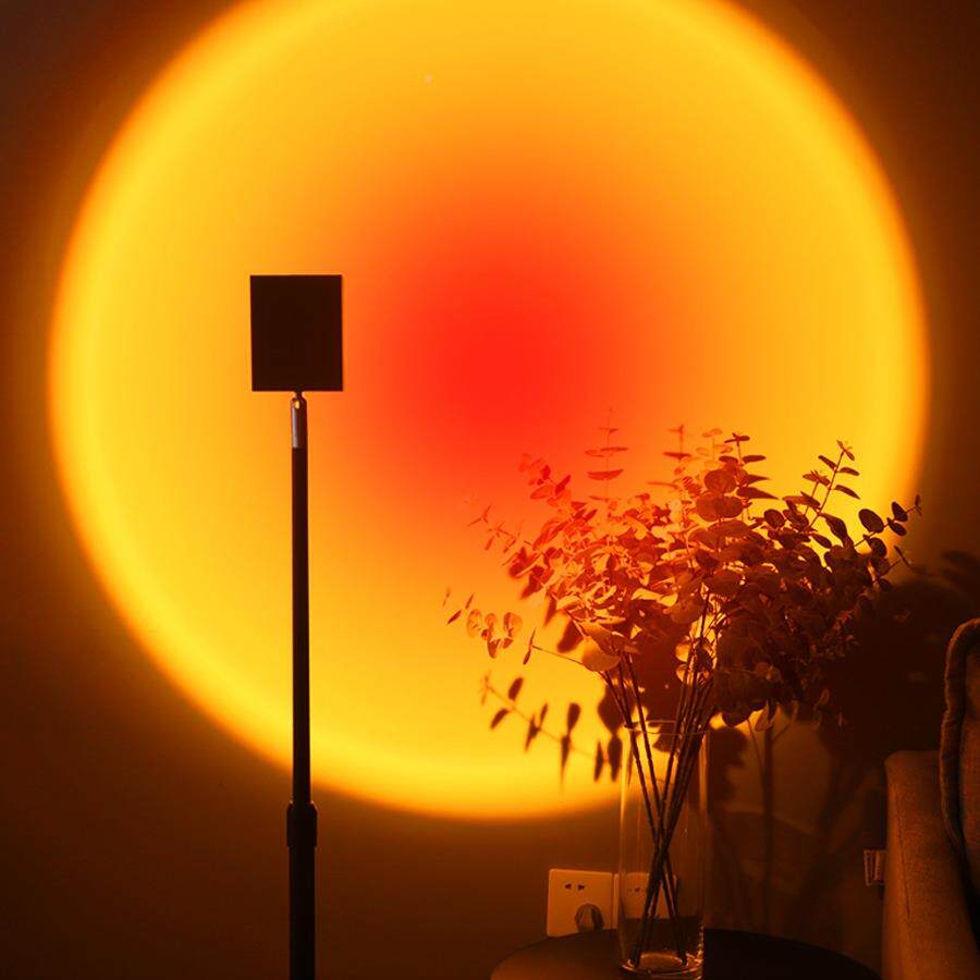 75包邮日落灯网红落日灯拍照氛围室灯光夕圈阳灯客厅卧补光摄影大
