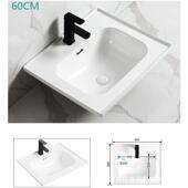 超深高陶瓷一体盆 C深胆台面一加体盆16M73 深档水一体洗漱盆