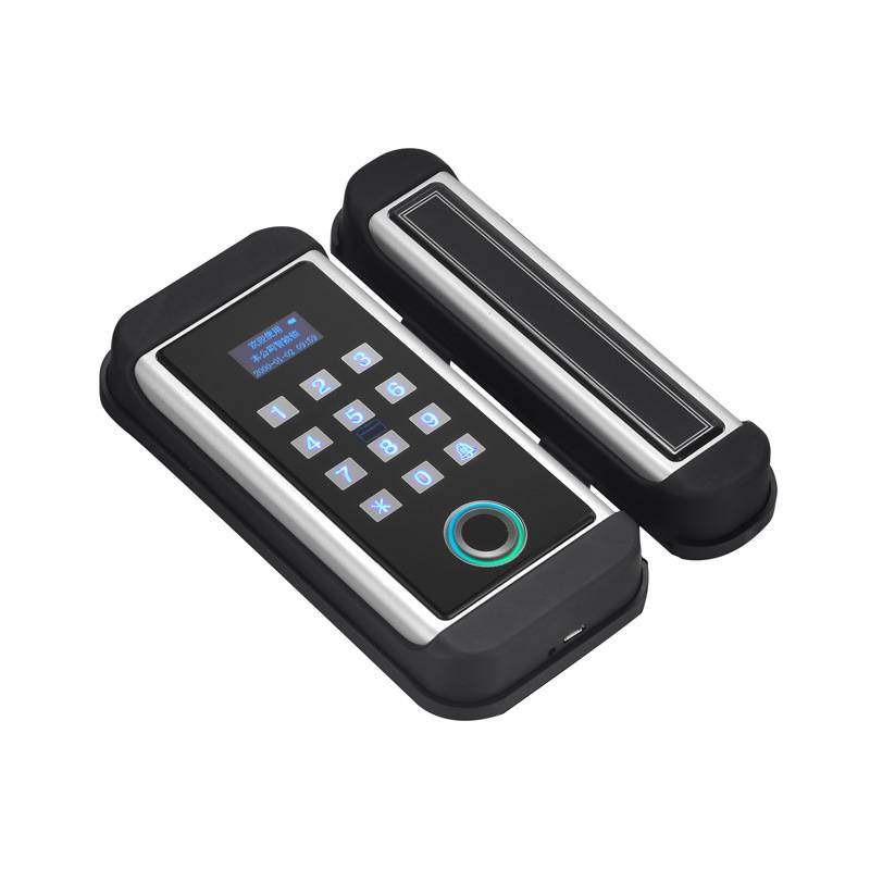 玻璃门指纹锁办公室家居智能防盗门锁电子密码刷卡感应指纹开门