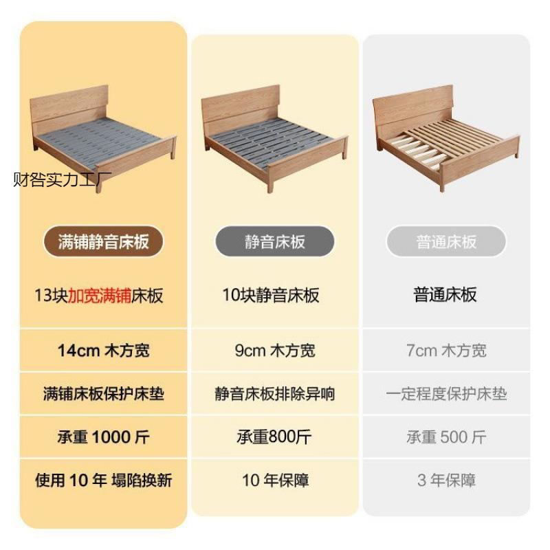 白蜡现木色实木床1.米主卧人软包双床婚床11.5m代8简约储物床