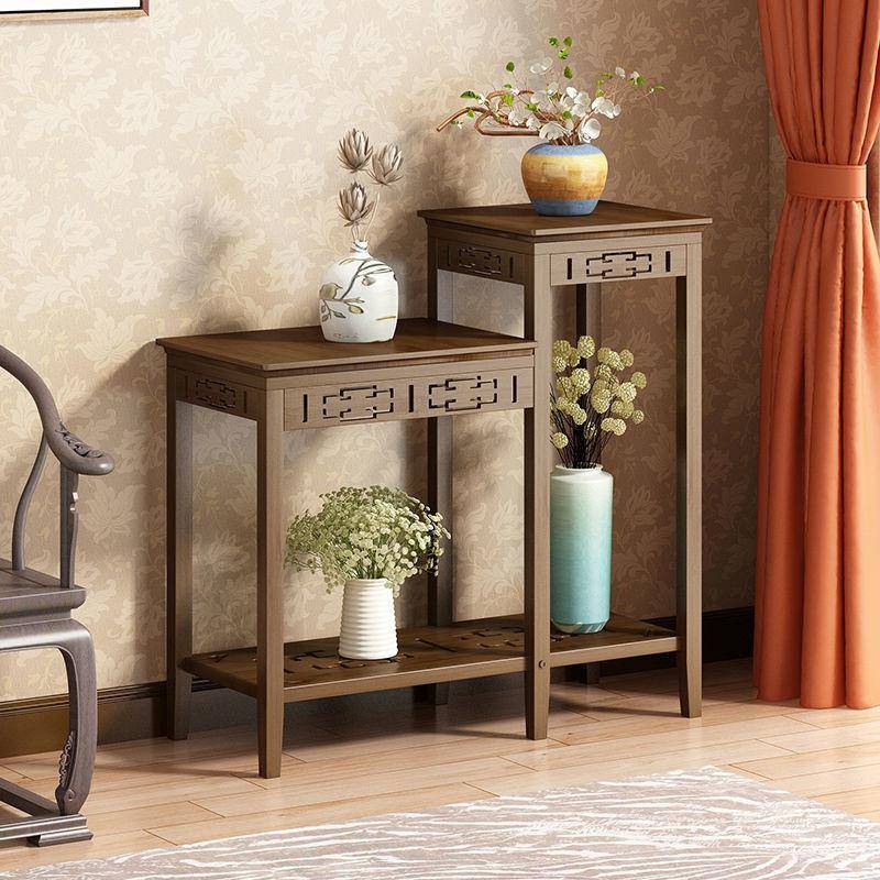 实木层窗台多肉花盆架子花阳架置物架COT台落地饰式室内客厅装花