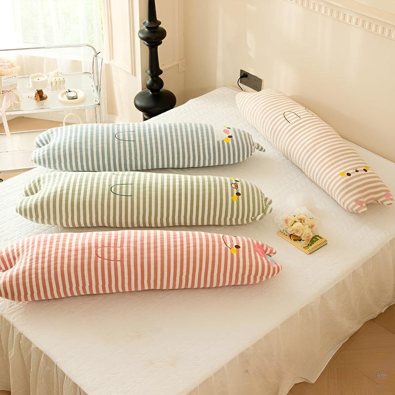 A类侧婴靠儿棉三层纱条抱枕女生睡觉孕妇tSCSpm7z长床上夹腿睡枕