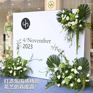 飞排燕地花森仿系成仿真花婚庆用品花假花结婚布森系成品置背景挂