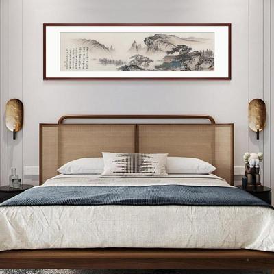 山水饰装画客厅沙发家背景办公室书房挂风画名国画新中式水B-6-25