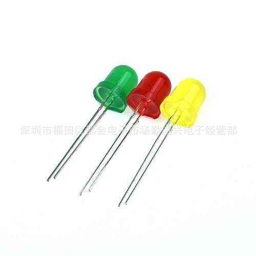 f8灯珠8mm红灯蓝绿黄橙白光F10MM指示灯直插式led灯珠发光二极管