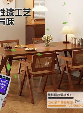 中古风实餐桌客0厅家形用小户型吃饭桌子225新款高端长方餐xr-CZ0