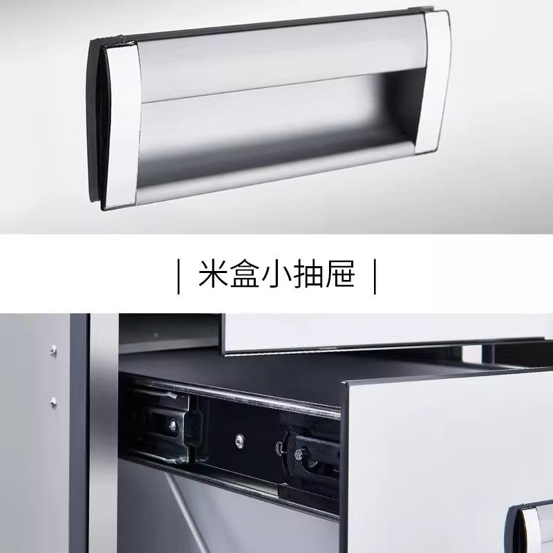 房厨嵌入式玻璃镜面双层缓冲屉米箱面UGO箱橱柜储谷物杂抽米柜良