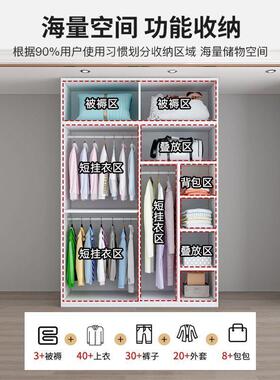 厂家直销实木衣柜家用卧室ti-58422型平开门收约纳柜小户现大代简