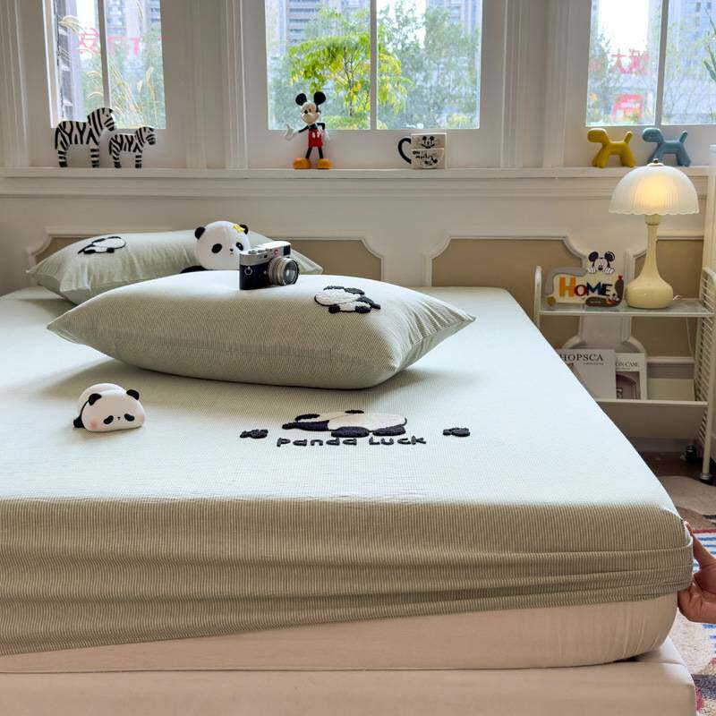 纯棉床笠单件2025新款四季通用100全棉床垫保护罩加厚床罩三件套