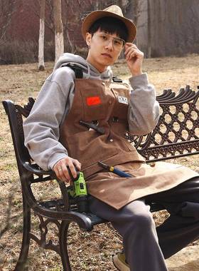 EQF4美式户外围裙艺复古耐磨木园师工野炊F767M79T营地男女牛仔工