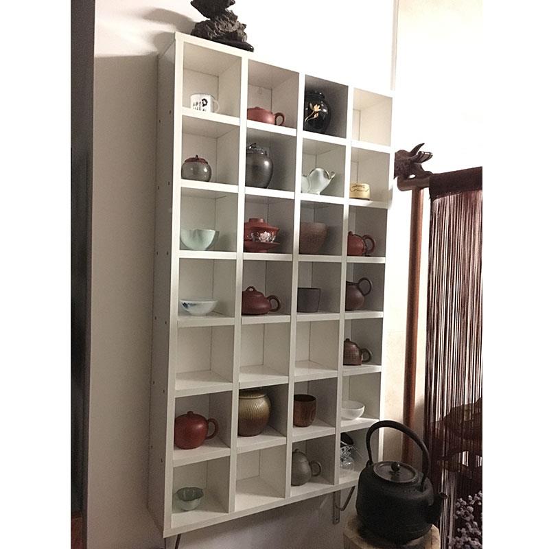 7K实YS00-9木格子意架墙茶物壶展示架创格置架木格子隔板多宝格挂