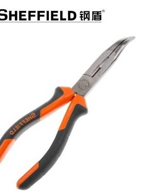 钢盾 S045011/S045012 弯头钳弯尖嘴钳子电子电工钳6/8寸弯嘴钳