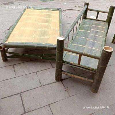 竹床全竹纯手工竹制作两用简午易体单人PBA家一用双人休楠传统竹