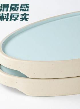 盘密胺餐具仿瓷圆形瓷鱼盘中式仿商用餐厅饭店椭炒菜创意塑料QOT