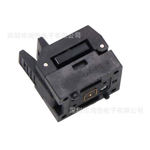 鸿怡电子新品QFN32-0.4间距塑胶翻盖式探针测试座4*4尺寸老化夹具