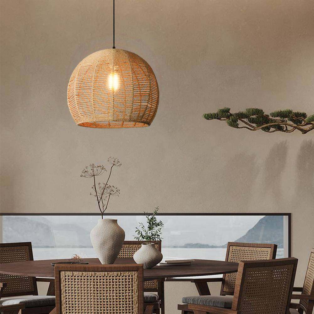 境茶田园风麻989绳吊灯室艺灯具客厅厨房卧室波藤西米亚风藤编跨,家装灯饰光源,智能吊灯,淘宝优惠券,粉丝福利购,淘宝优惠卷