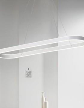 吊灯约现代LEDQD008办会简议室工作室吊厅灯椭圆形餐吧台公轻奢吊