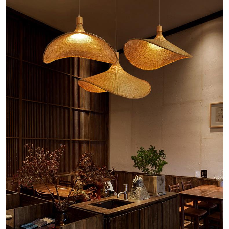 编异N2021吊灯茶室宿loft楼梯吊灯竹日式竹民艺餐厅服装店创意灯