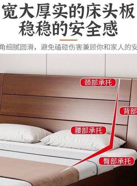 中实床木.米双人床主加卧经济型VRA简式约.米单人床家用.厚床
