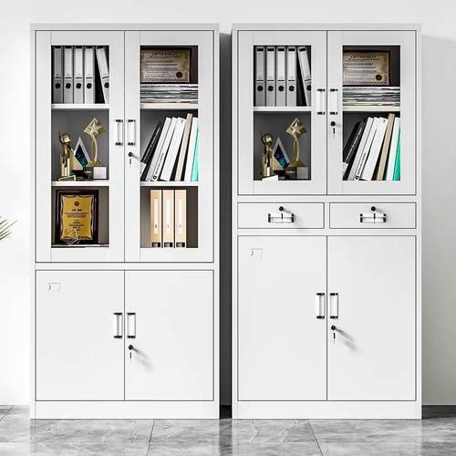 制办公室铁皮文件柜财务凭柜带锁资265料柜多层铁钢皮证柜开三门