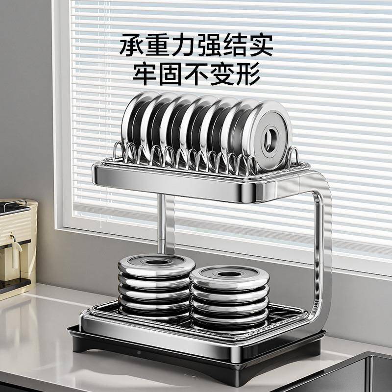 跨境不锈钢碗碟收纳架水架厨房置物架碗8391放碗筷碗柜架碗沥盘家