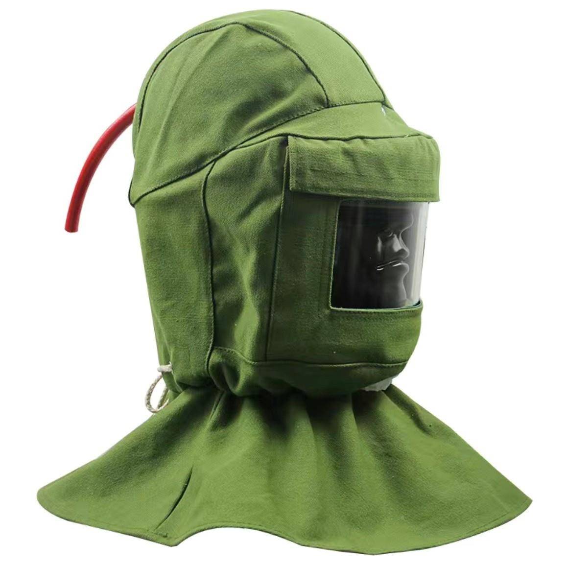 带安全帽喷PSM520砂帽打砂帽防尘喷砂防护帽漆喷砂风服磨喷帽打防