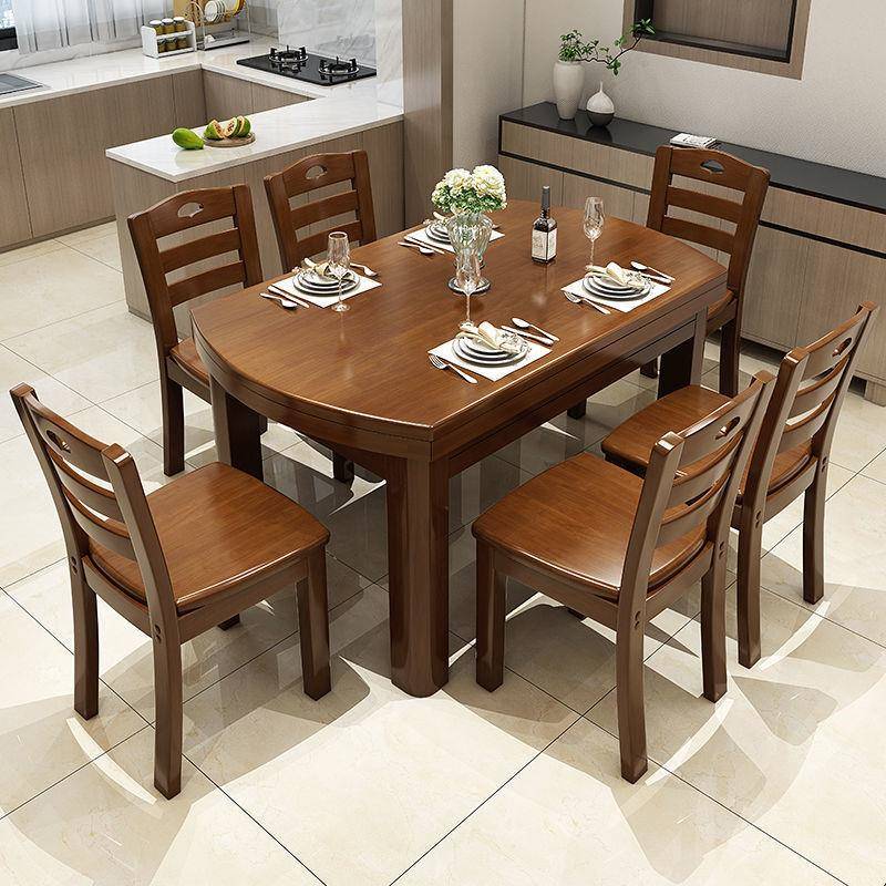 餐桌家用吃饭桌餐桌椅JPE组合木收子缩伸缩式方圆两用小户型桌实