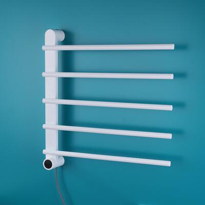 明装电热毛巾架家用卫生能加热烘干浴巾架纤维碳打IFD间孔式置智