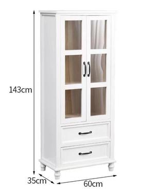 欧式实现木酒柜柜美式复古客厅书柜SFR展示柜边约玻璃门代简功能