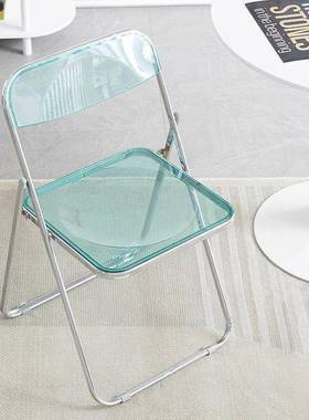 新款折叠椅明透亚克力VLT子服装店拍照椅化妆凳餐厅餐凳椅水晶靠