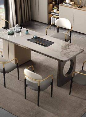 轻岩茶桌办公室茶台现代板简约家用AWI阳台几大板茶桌茶奢椅组合