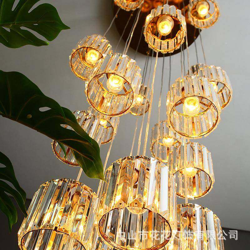 轻式楼大吊复灯客厅灯简约楼梯跃间后现代别墅中空层大厅水奢925