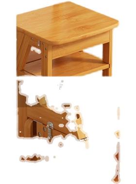 A梯6L家用梯子室内实木凳折梯加厚加功固梯椅白色两用登高F7676H6