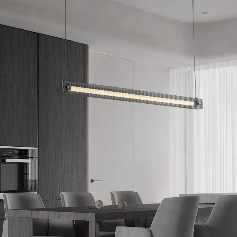 设7712025意式极简餐吧厅吊灯高端计师玻璃现代约餐桌一字台简长