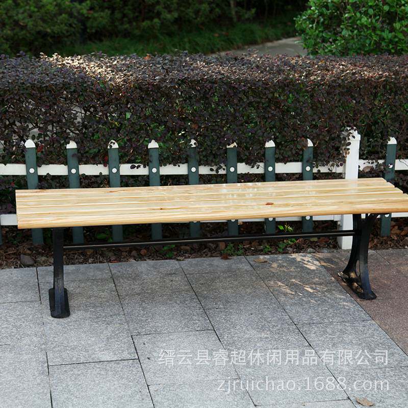 钢木公园椅户外休闲园林椅铸铁长条椅排椅座椅广场椅椅子可定 制