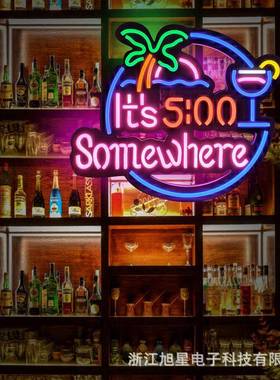 营造板道具装饰霓虹灯发光灯具ED装饰灯黑色L背1VUMG氛围感装2饰