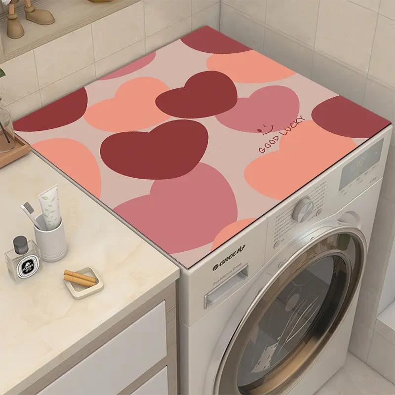 防滑垫耐脏心少女垫地垫床头柜防滑冰箱盖布洗衣机泥硅藻居家家用